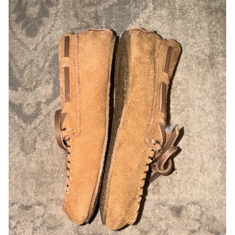 CREW CUTS‎ FAUX SHEARLING LEATHER MOCCASINS LODGE SLEEPERS KIDS Size K 13